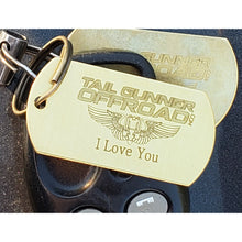 Load image into Gallery viewer, "I love you" brass dog tag key chain